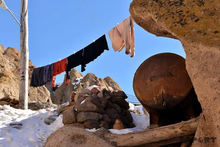 People living in rocky place