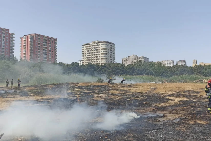 Bakıda parkda qəsdən yanğın törədilib, saxlanılan var