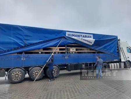 Azərbaycanın göndərdiyi humanitar yardımın bir hissəsi Ukraynaya çatıb