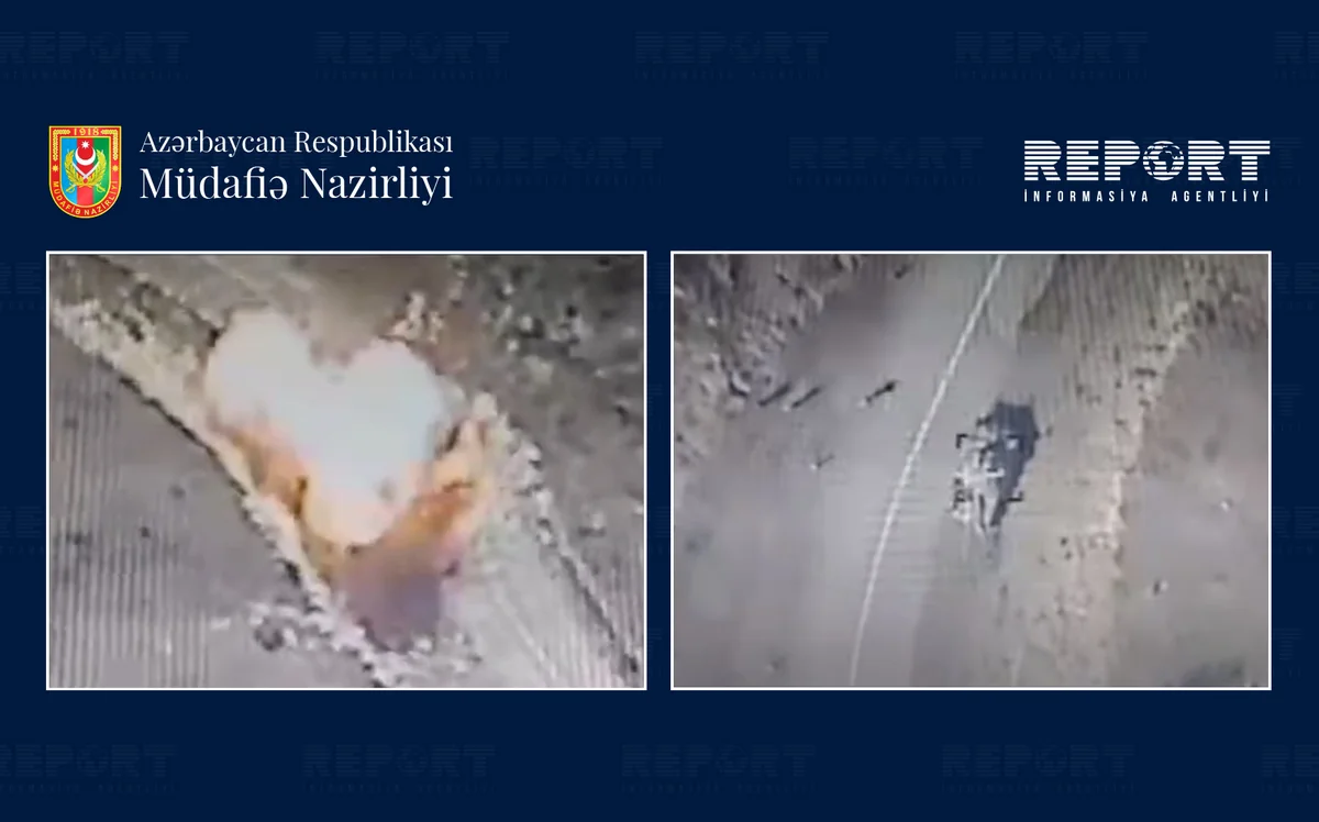 Enemy's military vehicles destroyed