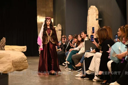 Azerbaijan's national costumes demonstrated at defile in Baku