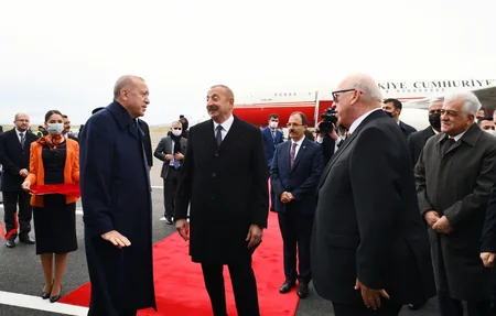Azərbaycan və Türkiyə prezidentləri Füzuli Beynəlxalq Hava Limanının açılışında iştirak ediblər