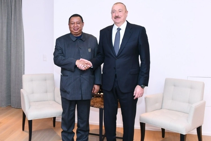 Davosda Prezident İlham Əliyev ilə OPEC-in baş katibi Məhəmməd Barkindonun görüşü olub - FOTO