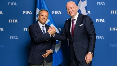 Elxan Məmmədov Yunanıstan Futbol Federasiyasının prezidenti ilə görüşüb