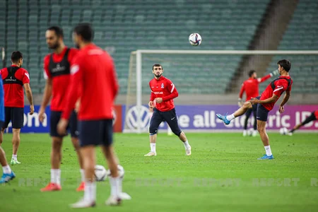 Azərbaycan millisi Portuqaliya ilə oyun öncəsi son məşqinə çıxıb