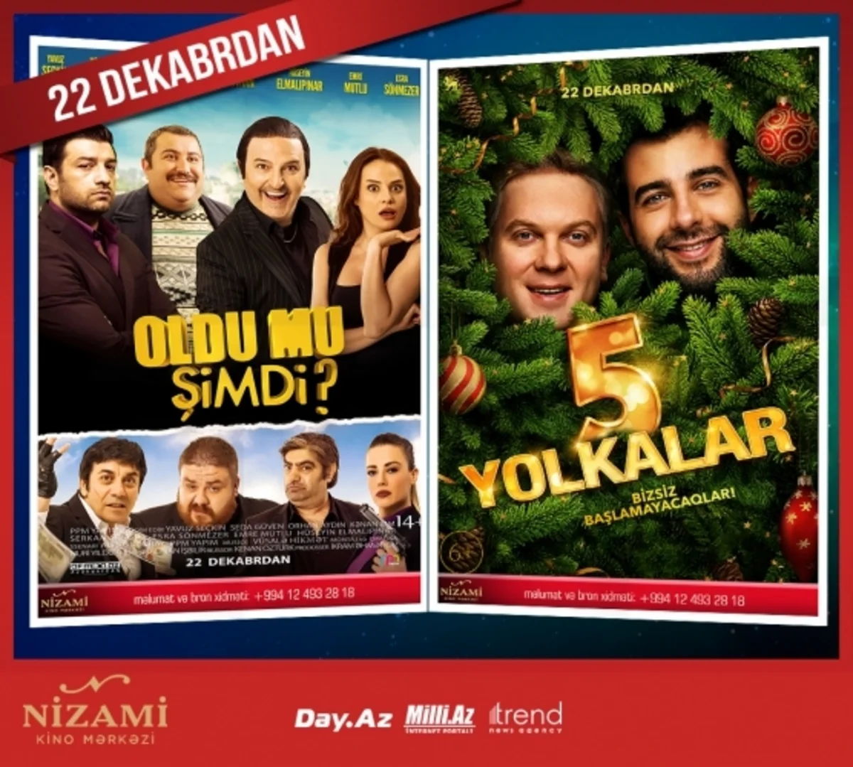 Nizami Kino Mərkəzində Elki 5 və Oldu mu şimdi? filmlərinin nümayişinə başlanıb