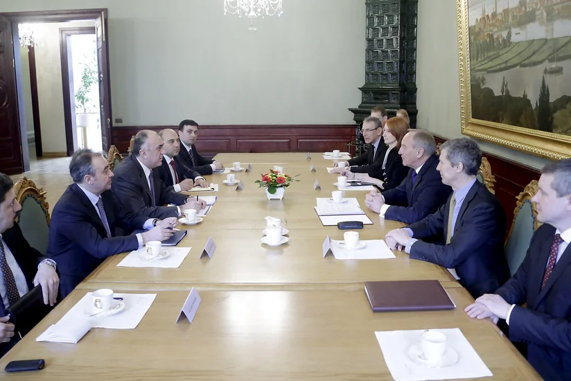 Elmar Məmmədyarov Latviya prezidenti Andris Berzinş ilə görüşüb