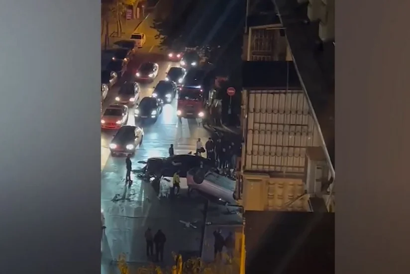 Bakıda bir neçə avtomobilin iştirakı ilə qəza baş verib