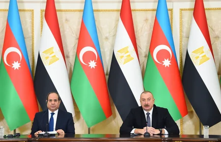 Presidents of Azerbaijan, Egypt make press statements