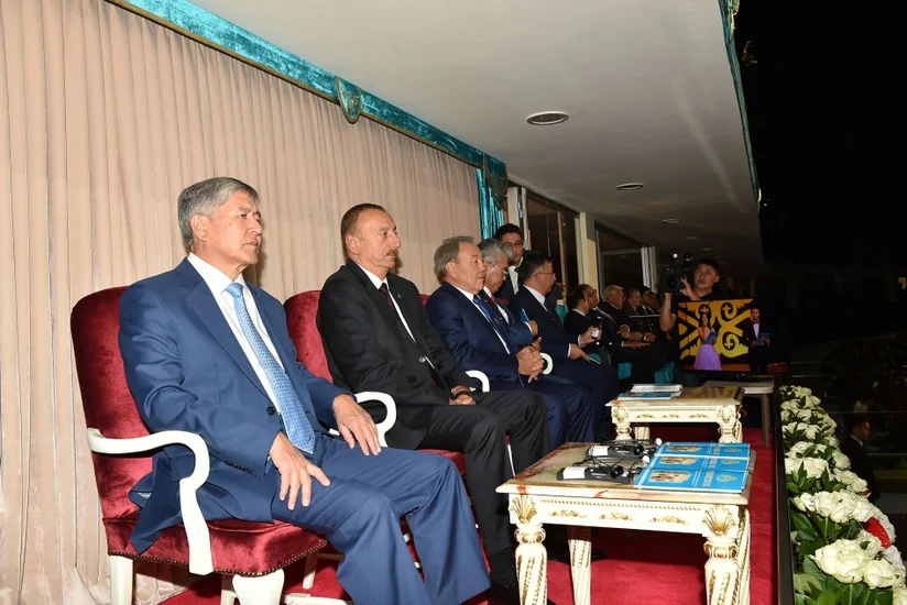 Prezident İlham Əliyev Astanada Qazax xanlığının 550 illik yubileyi ilə bağlı teatrlaşdırılmış tamaşaya baxıb