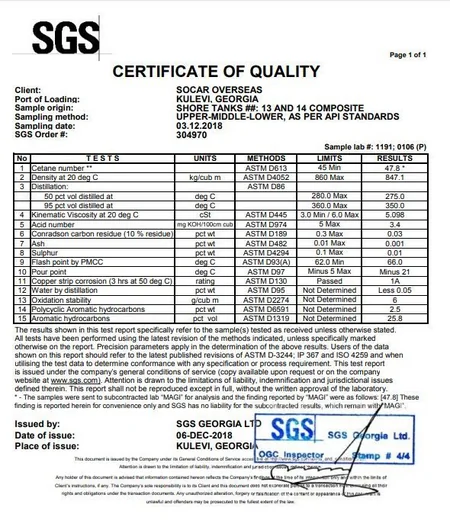 SOCAR Marketing Department and Georgia-based authorities comment on quality of diesel fuel