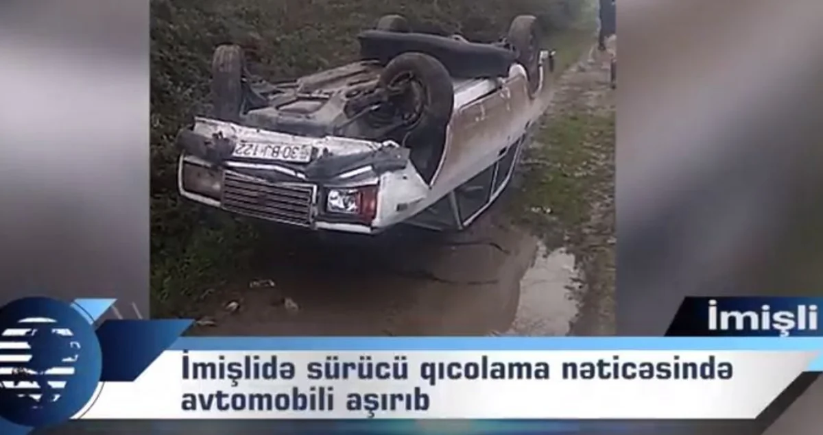 В Имишли произошло ДТП из-за судороги водителя - ВИДЕО