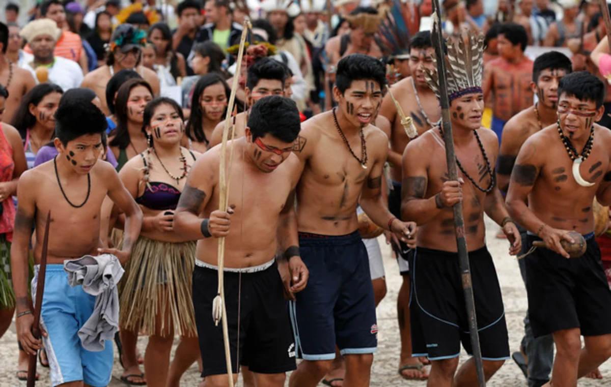 ​Brazilian Indians clash with police outside Congress during protest of land demarcation bill