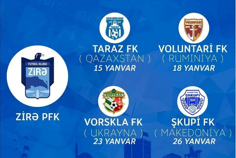 Определены все соперники клуба Зиря по сборам в Анталье