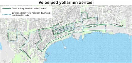 Bakıda 20 km-lik yeni mikromobillik zolağı istifadəyə verilib