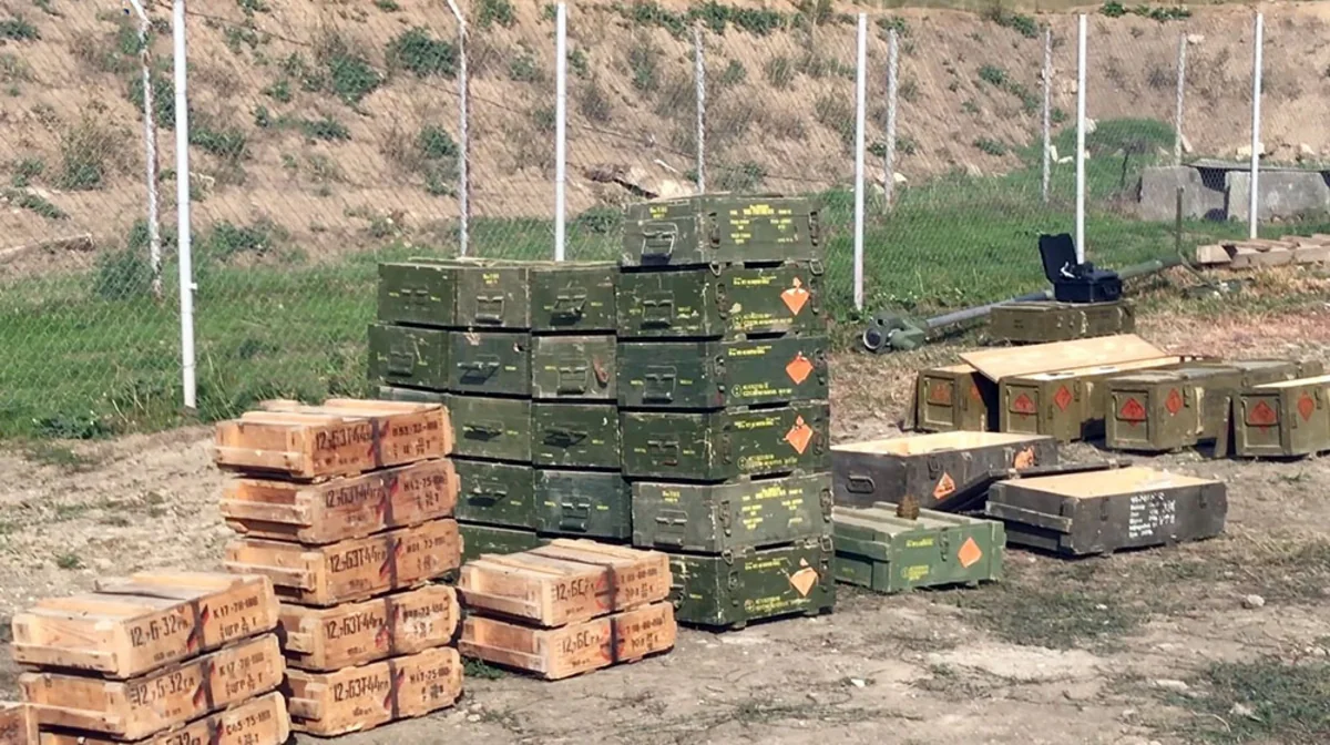 Weapons, ammunition seized in Karabakh's Yukhari Veysalli village
