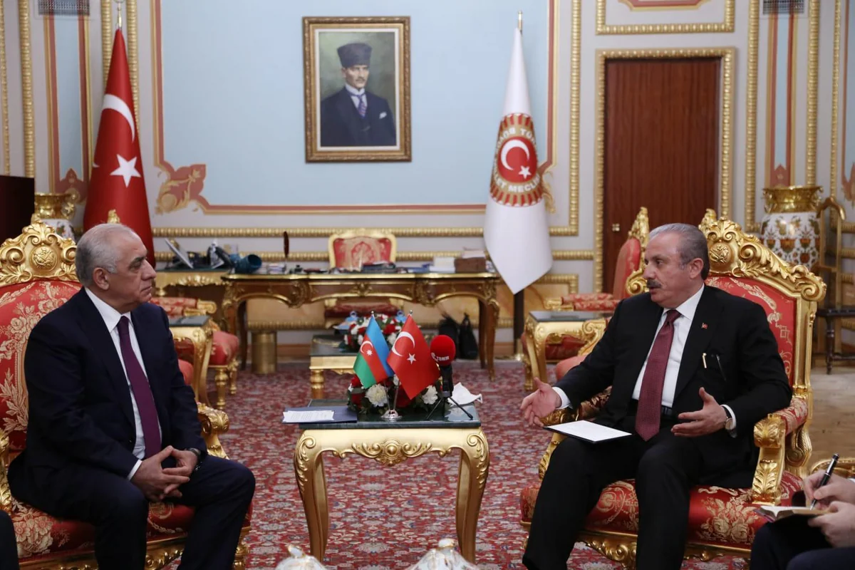 Baş nazir Əli Əsədov TBMM sədri Mustafa Şentopla görüşüb - FOTO