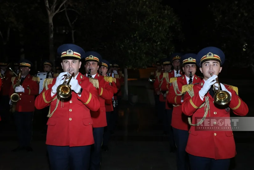 Bakıda Zəfər Günü münasibətilə hərbi orkestrlərin ifasında nümunəvi çıxışlar olub