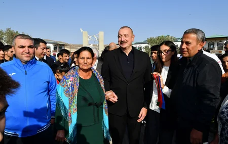 Ilham Aliyev, Mehriban Aliyeva meet with Aghali village residents