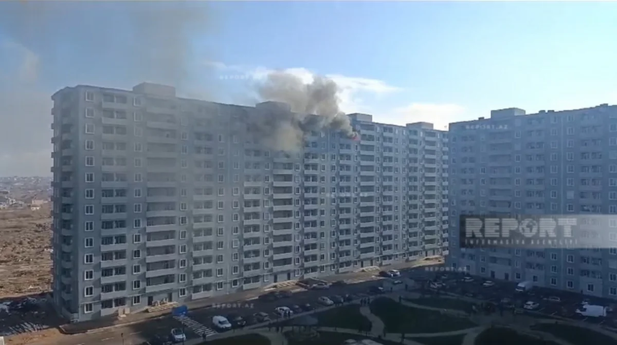 Saray qəsəbəsindəki yaşayış binasında yanğın söndürülüb - YENİLƏNİB