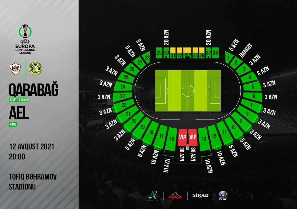 Qarabağın avrokubok matçına satılmış biletlərin sayı açıqlanıb