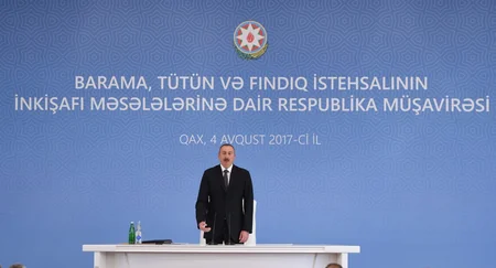 President chairs republican conference on development of sericulture, tobacco and hazelnut production in Gakh - UPDATED