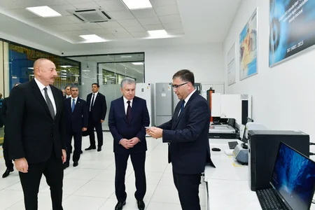 President Ilham Aliyev, President Shavkat Mirziyoyev view activity of Technopark LLC in Tashkent