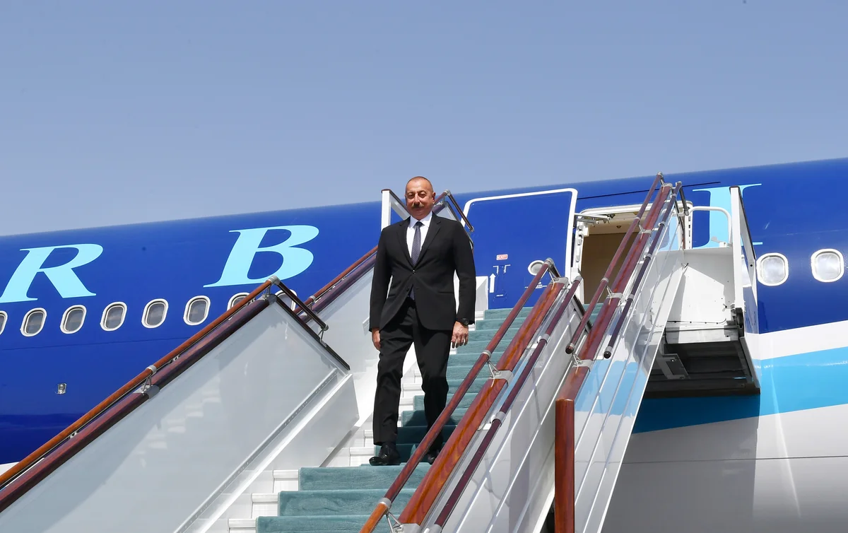 President of Azerbaijan Ilham Aliyev arrives in Uzbekistan