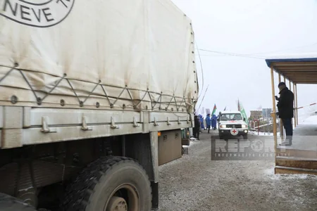 ICRC vehicles pass freely through Khankandi-Lachin road
