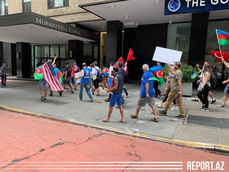 Ermənistanın BMT-dəki nümayəndəliyi qarşısında aksiya keçirilib