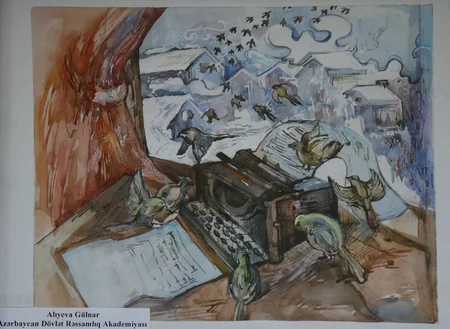 Art exhibition features motives of Afag Masud's story 'Sparrows'