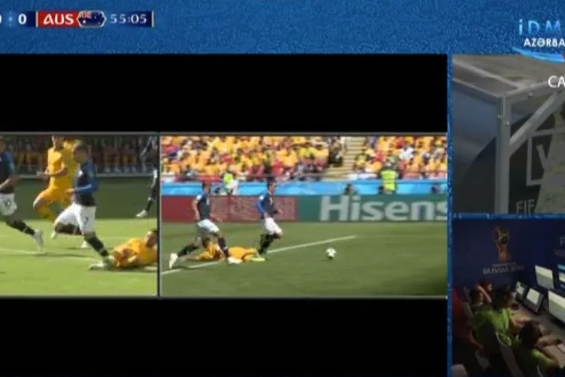 Futbol üzrə dünya çempionatları tarixində ilk dəfə videotəkrara əsasən penalti təyin olub