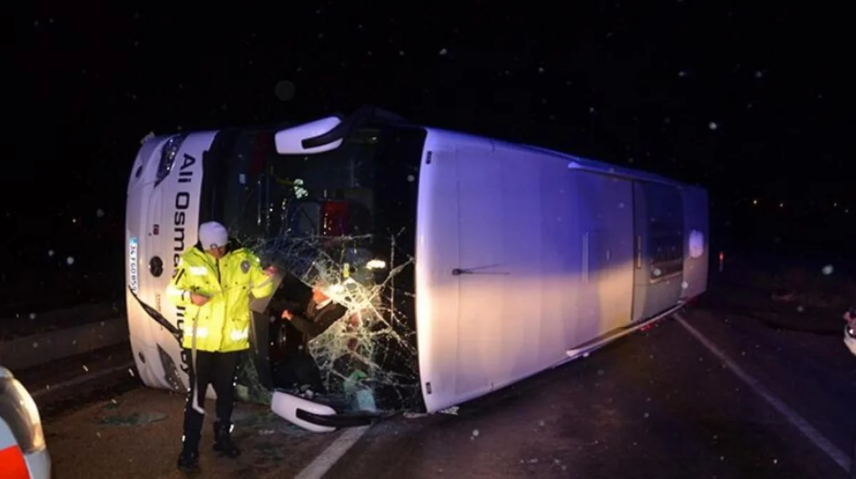 В Турции перевернулся автобус, пострадали 30 человек