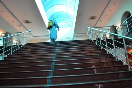 Yevlaxda koronavirus əleyhinə dezinfeksiya