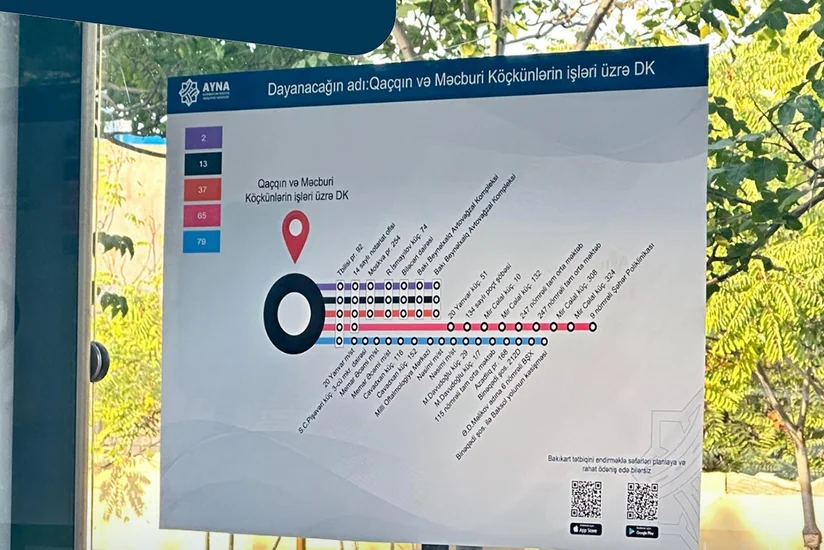 Bakıda müntəzəm marşrutlar üçün dayanacaqlara məlumat lövhələrinin yerləşdirilməsinə başlanılıb