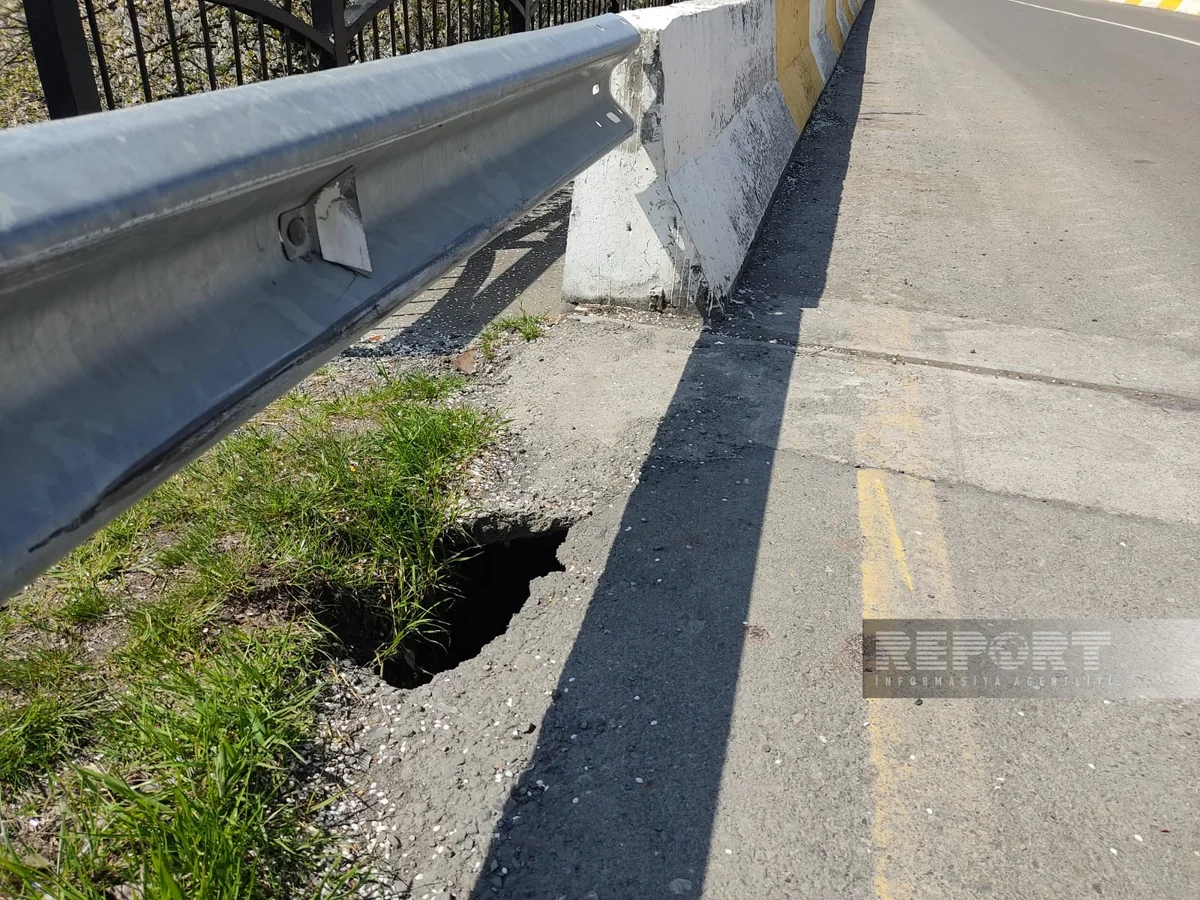 Türyançay üzərindəki avtomobil körpüsündə dəliklər əmələ gəlib