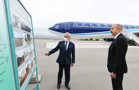 Ilham Aliyev attends presentation of new runway at Nakhchivan International Airport
