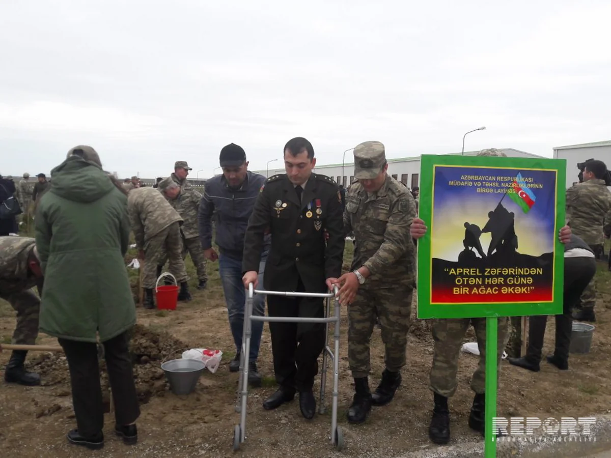 Müdafiə və Təhsil nazirlikləri Aprel zəfərindən ötən hər günə bir ağac əkək” devizi altında tədbir keçirib