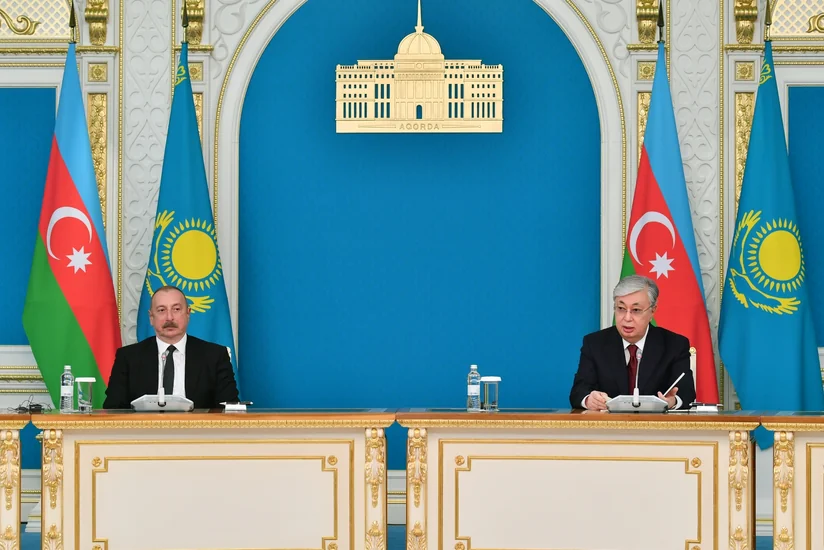 Presidents of Azerbaijan and Kazakhstan make press statements (UPDATED)