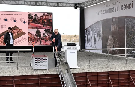 Prezident Ağdamın Eyvazxanbəyli kəndinin təməlqoyma mərasimində iştirak edib - YENİLƏNİB