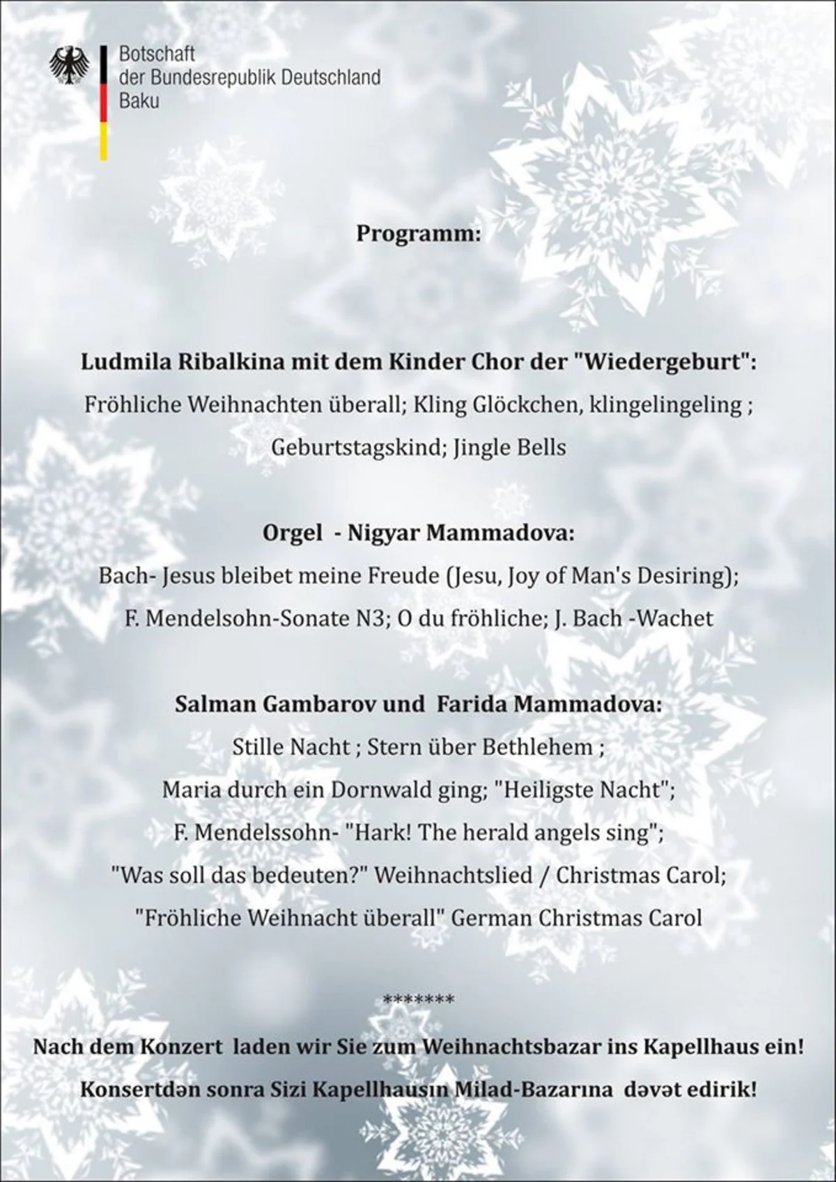 Bakıda Milad bayramı konserti keçiriləcək