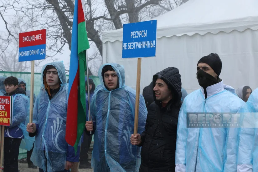 Акция на дороге Ханкенди-Лачын продолжается, несмотря на снег