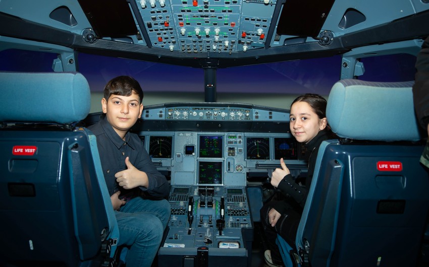 Şəhid övladları Pilotların Hazırlığı Mərkəzini ziyarət ediblər