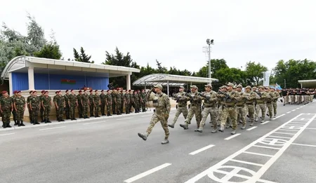Ceremony to transfer soldiers from active military service to reserve units held at military unit of State Security Service