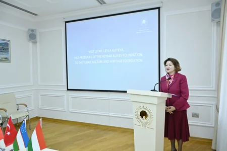 Leyla Aliyeva, Arzu Aliyeva visit Turkic Culture and Heritage Foundation