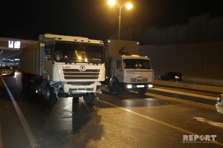 Bakıda yük maşını 9 avtomobilə çırpılıb, 4 nəfər xəsarət alıb - FOTO - YENİLƏNİB