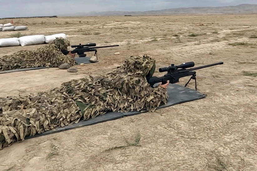 Azerbaijani Army fulfils practical shooting exercises using sniper rifles