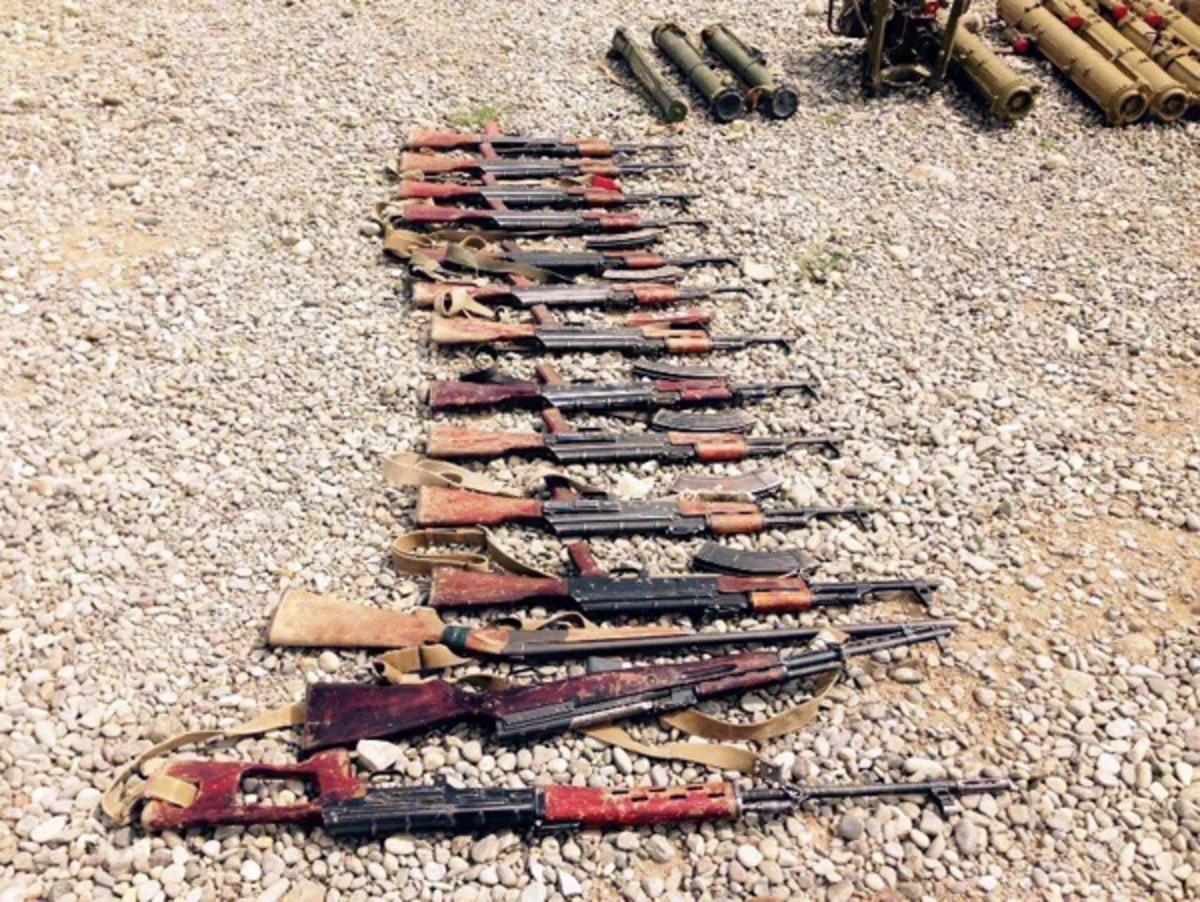 Xankəndidə avtomat, saatlı bomba və qumbaralar tapılıb