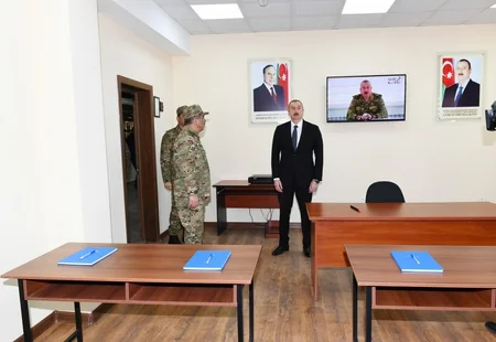 Президент Ильхам Алиев принял участие в открытии Н-ской воинской части Минобороны