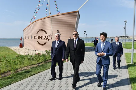 President Ilham Aliyev laid foundation of fish hatcheries in Pirallahi district